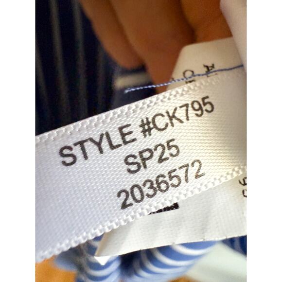 J.Crew | NWOT Cerise shirtdress in striped poplin in Deep Sea Stripes | Sz 2 - Picture 8 of 10